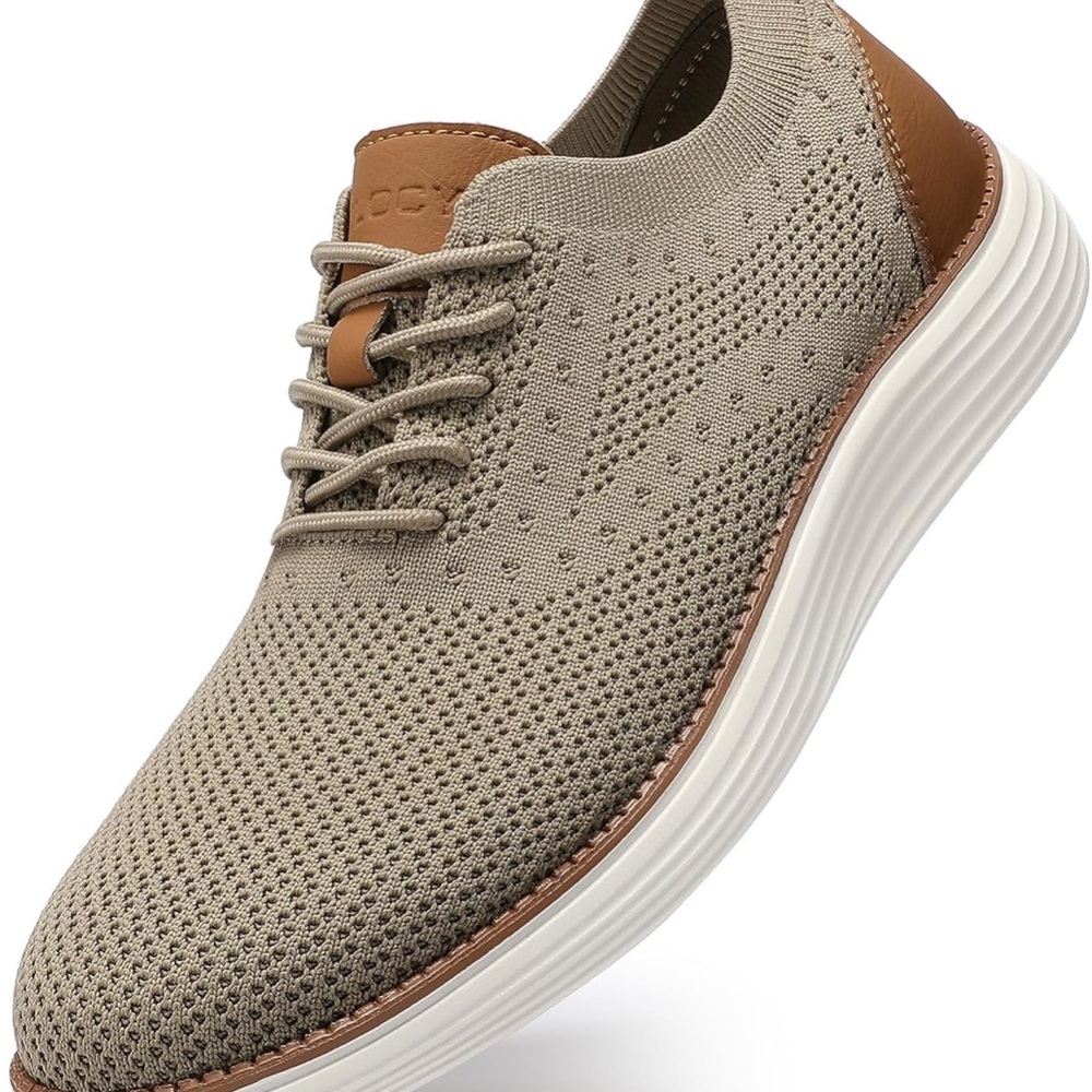 Men's Stretch Knit Lace-up Oxford Sneaker in Khaki 11